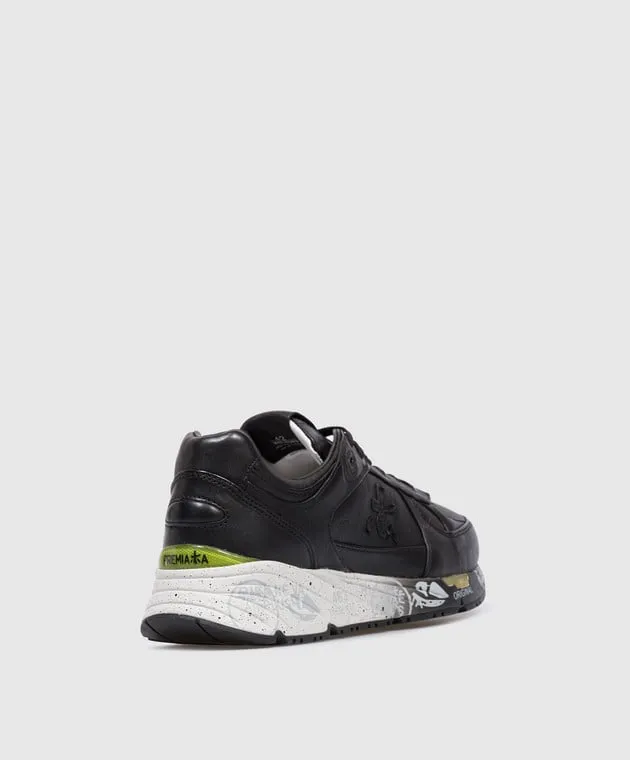 Premiata Black Leather Mase Sneakers MASE7083