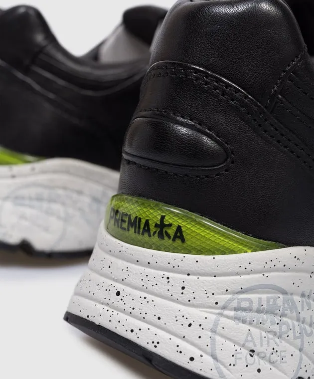 Premiata Black Leather Mase Sneakers MASE7083