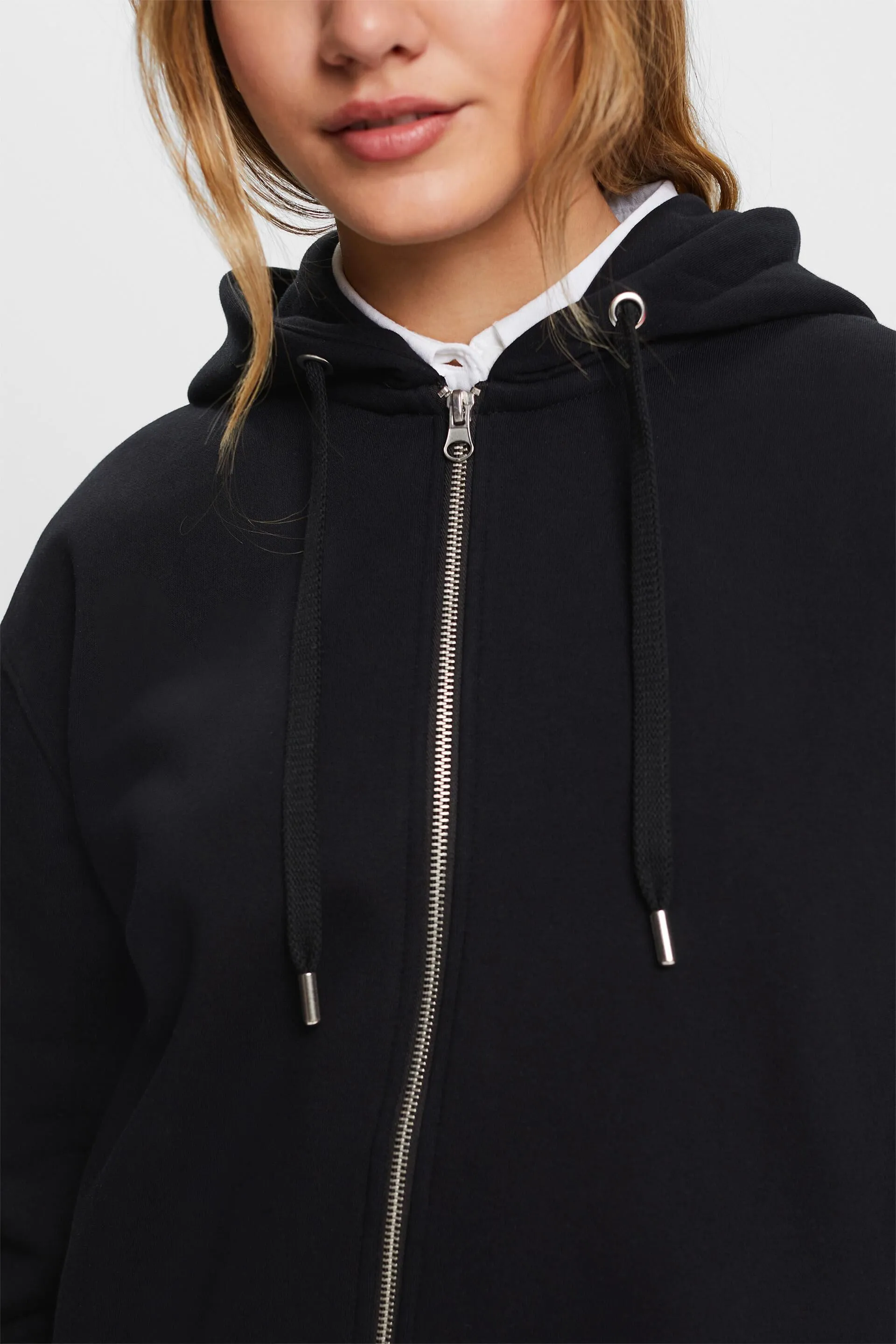Recycled: oversized hoodie with hood and zip