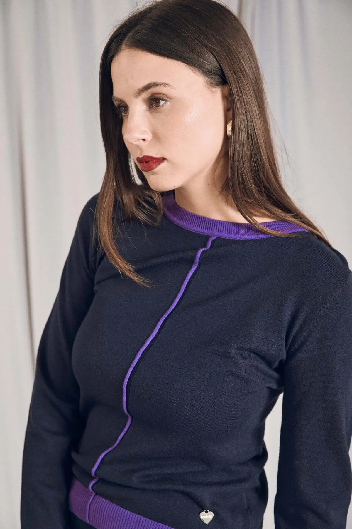 Removable Turtleneck Sweater with Contrast Inserts IRIS