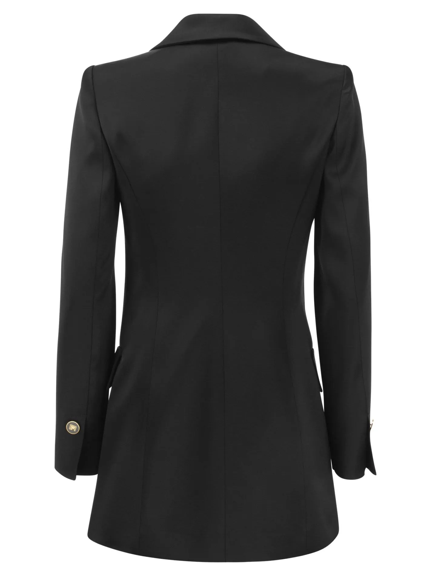 Satin jacket with branded buttons