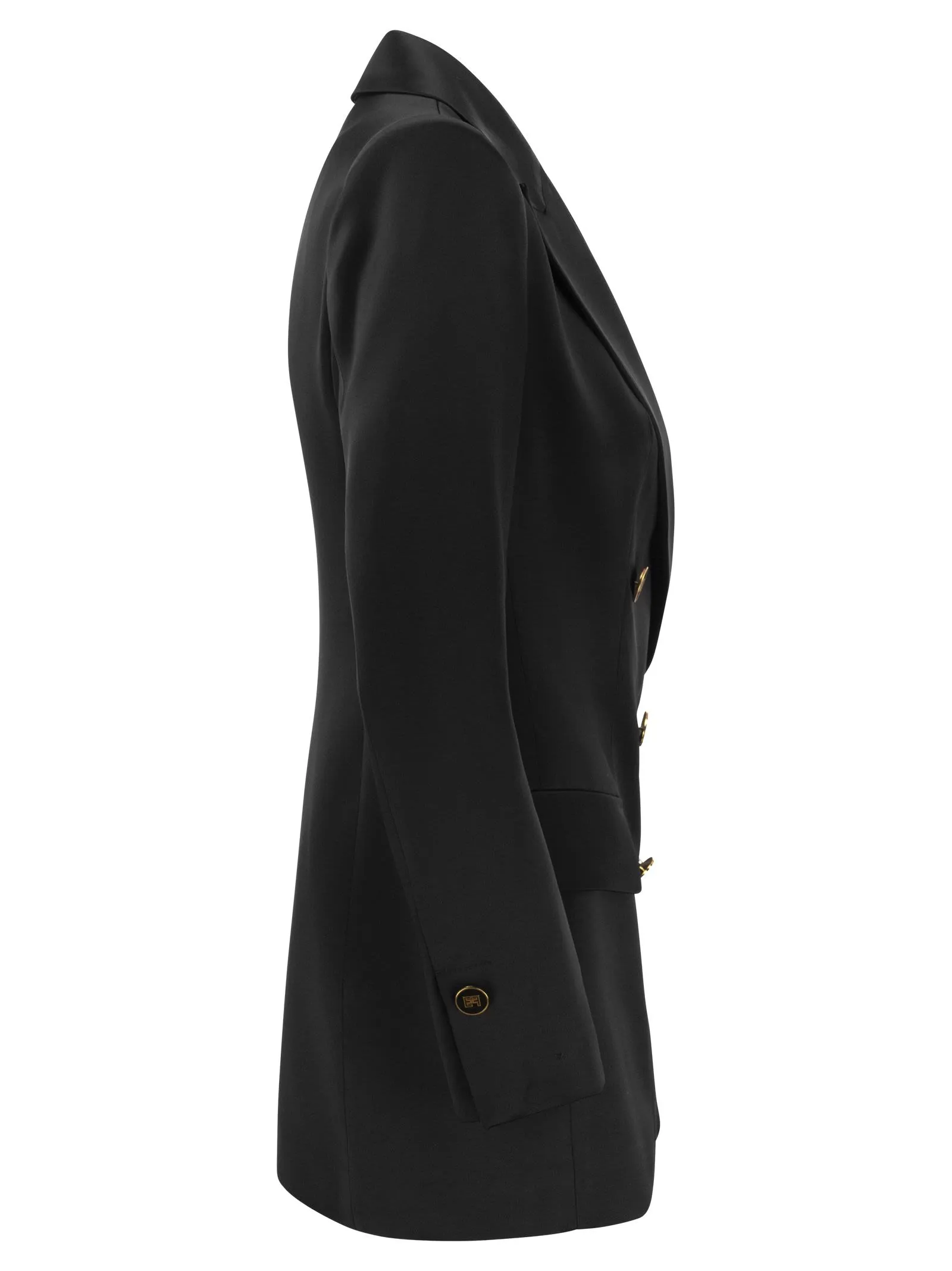 Satin jacket with branded buttons