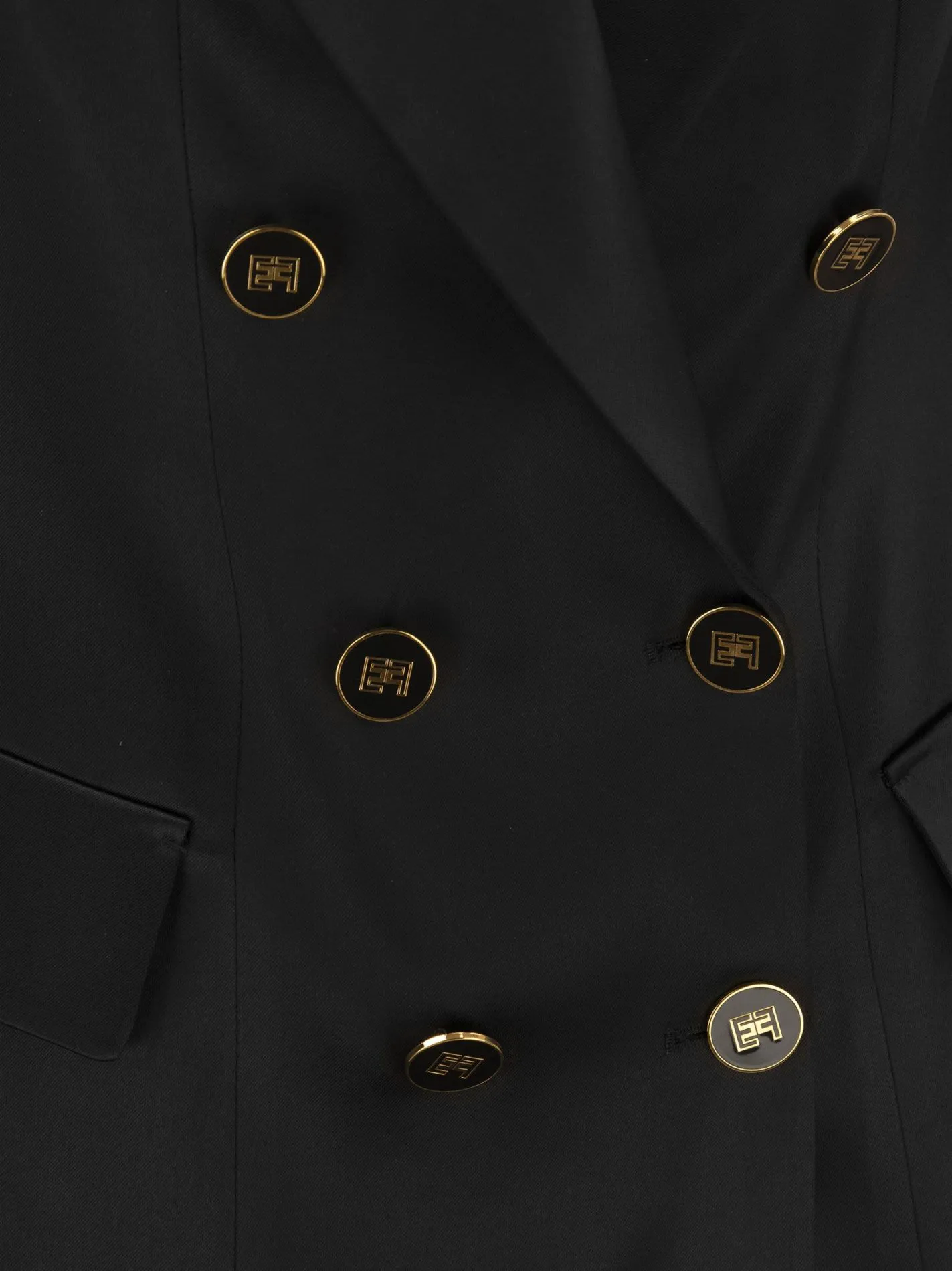 Satin jacket with branded buttons