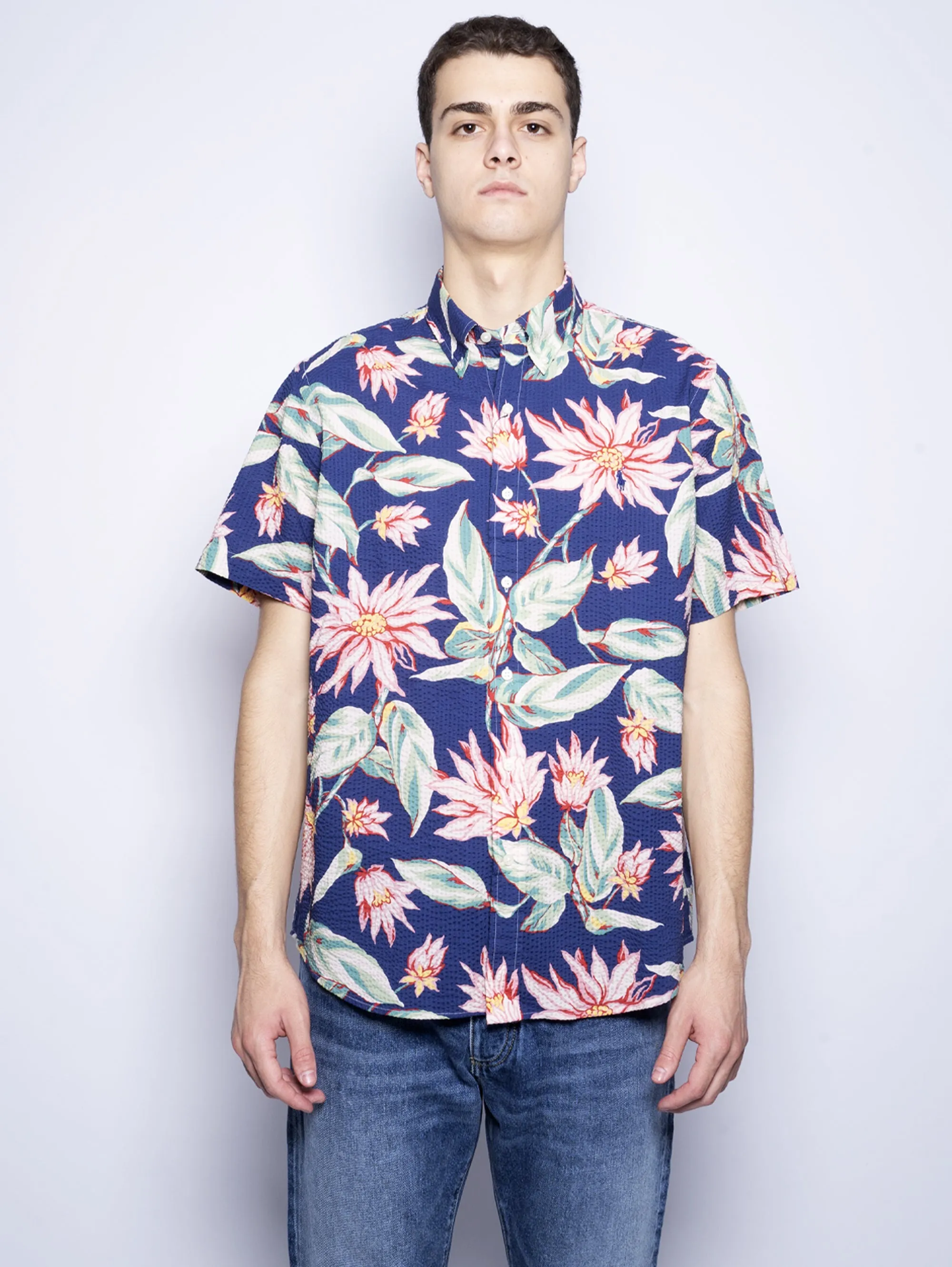 Seersucker Floral Multicolor Shirt