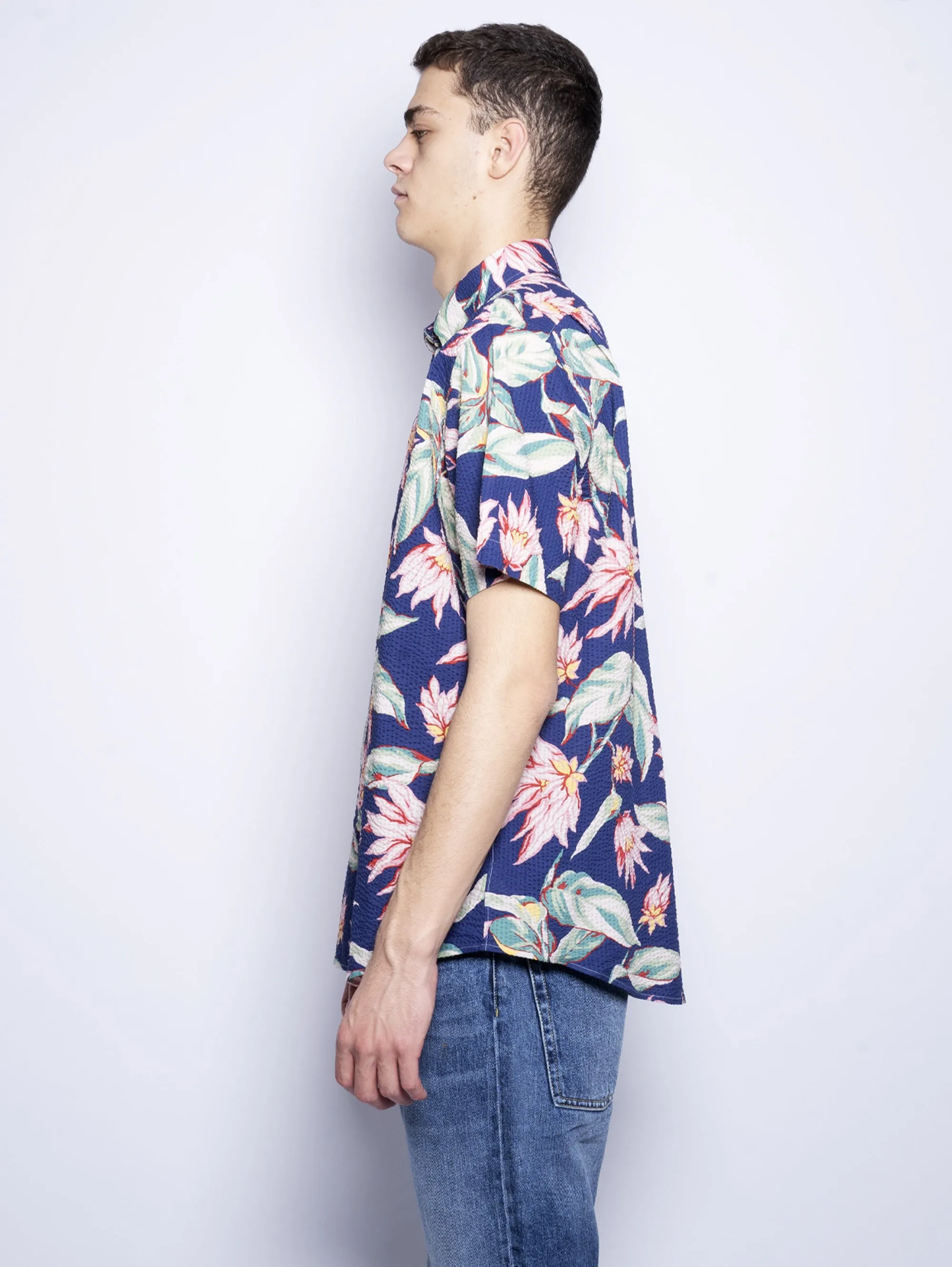 Seersucker Floral Multicolor Shirt
