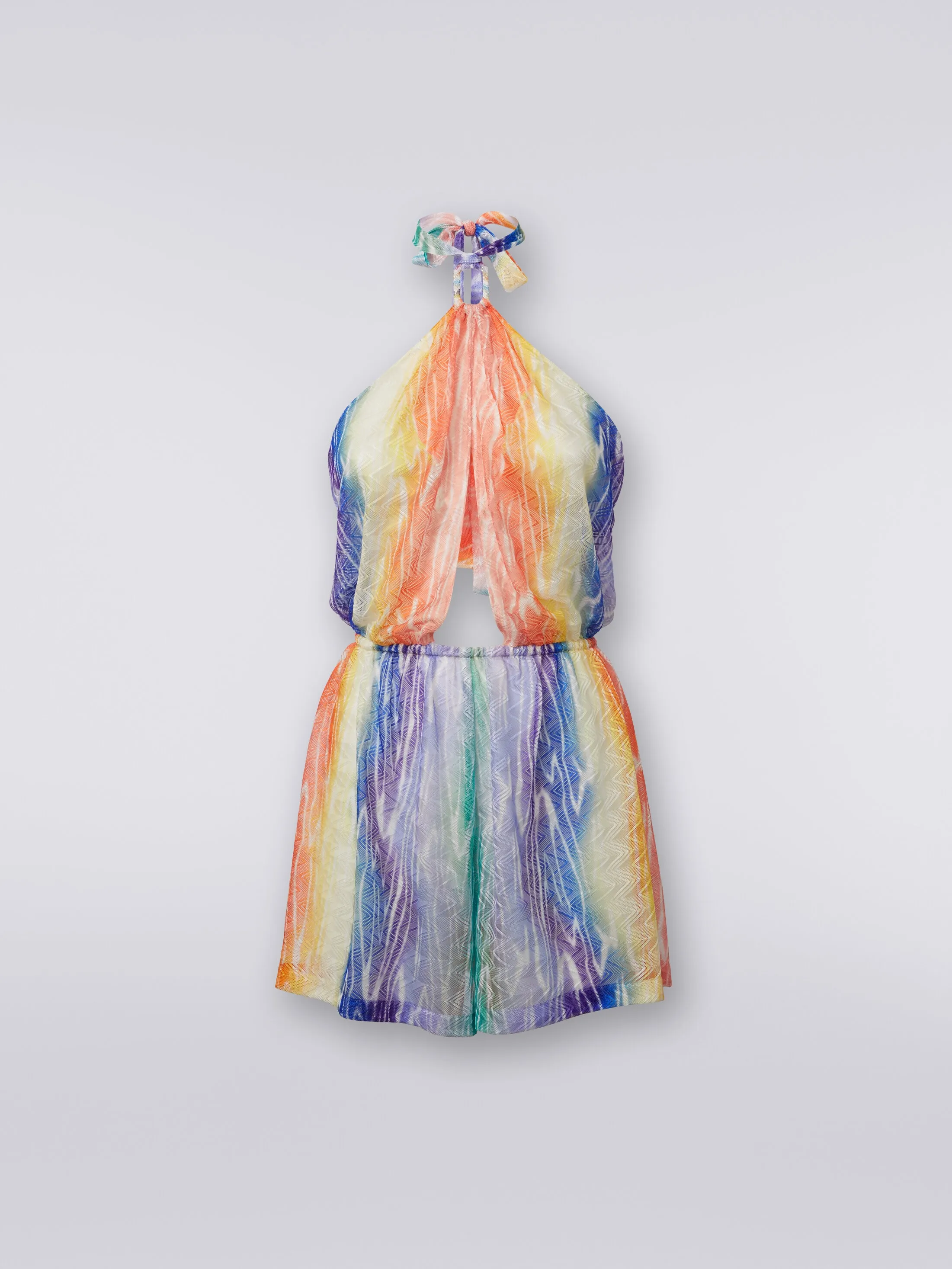 Short tie-dye print cover-up dress