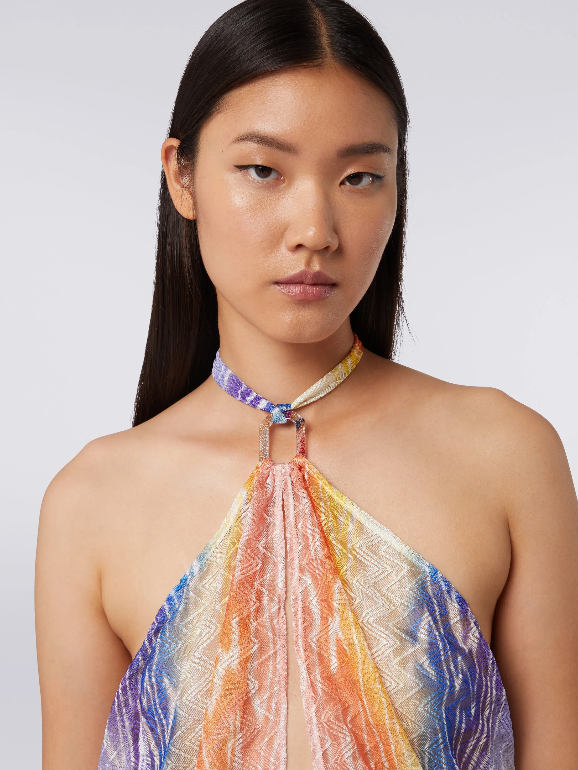 Short tie-dye print cover-up dress