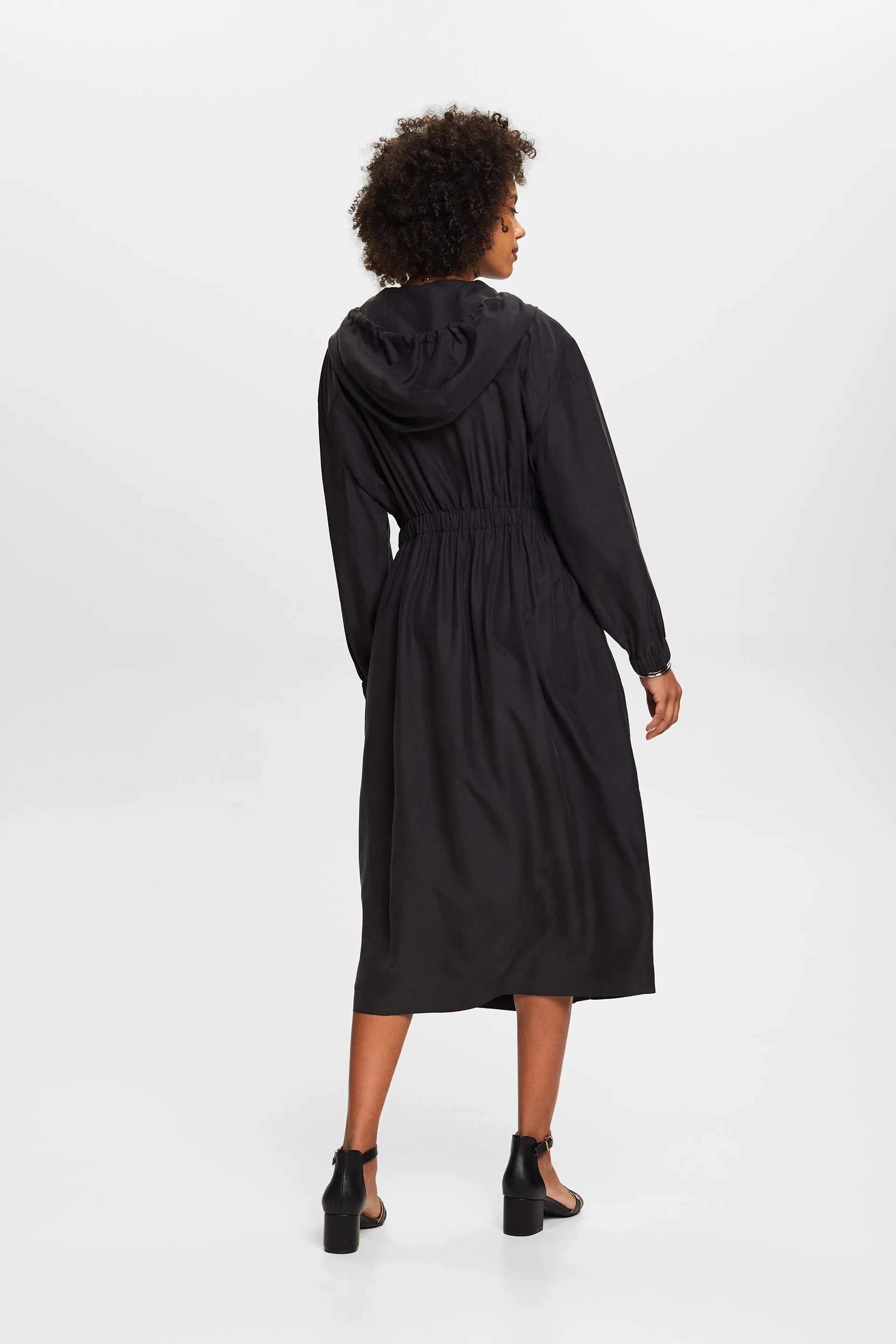 Silk washed midi dress