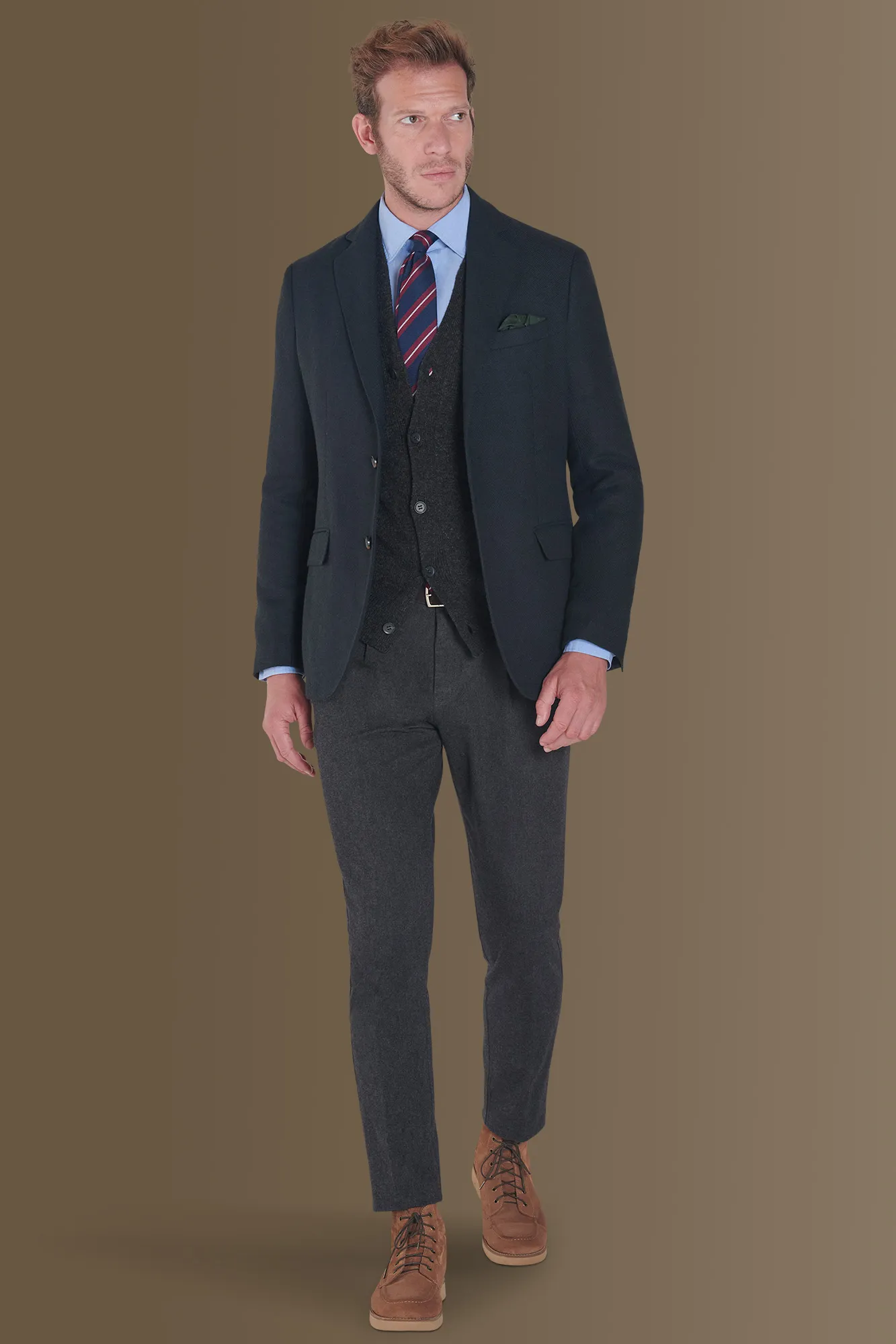 Single-breasted tweed jacket