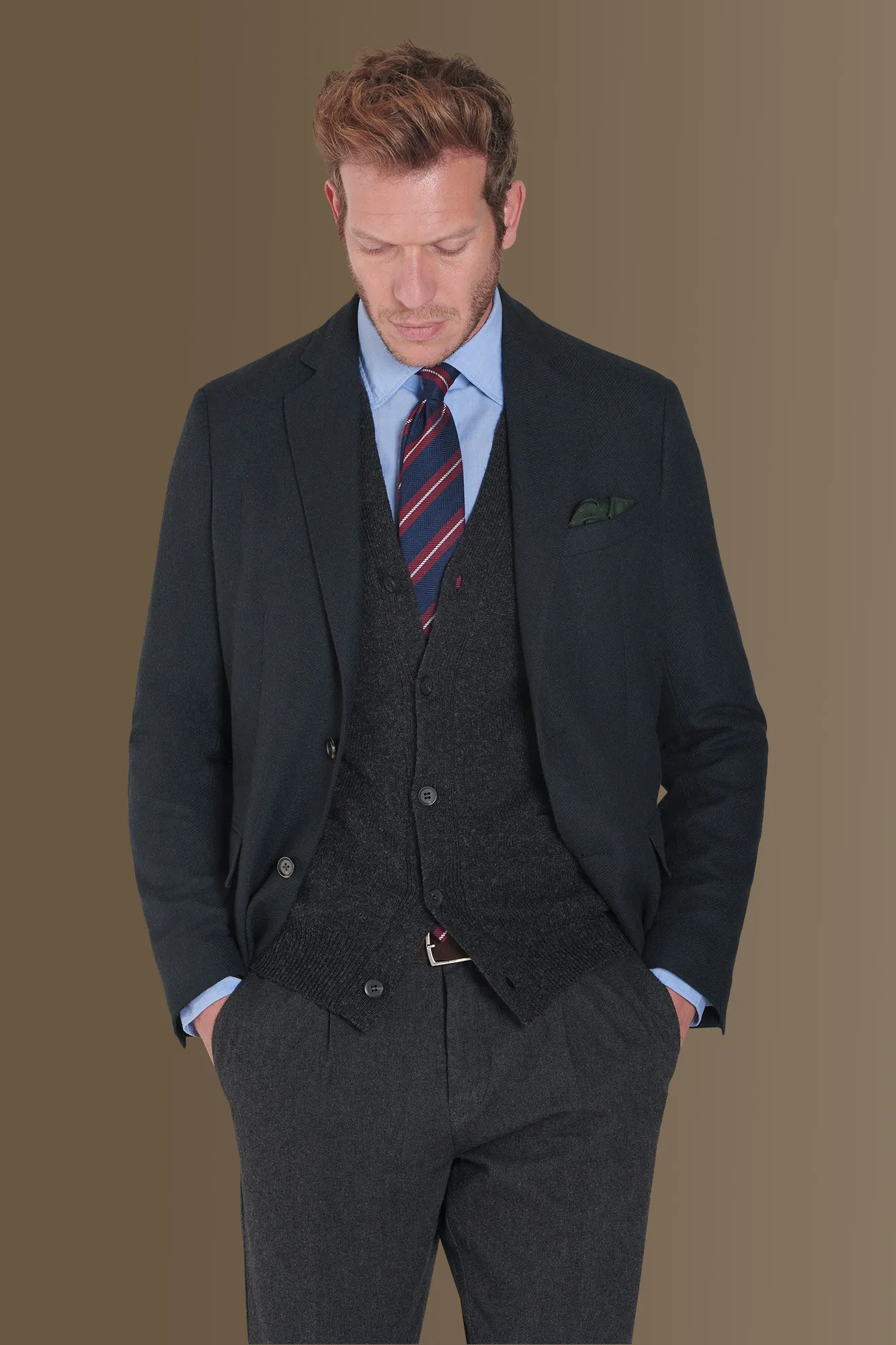 Single-breasted tweed jacket