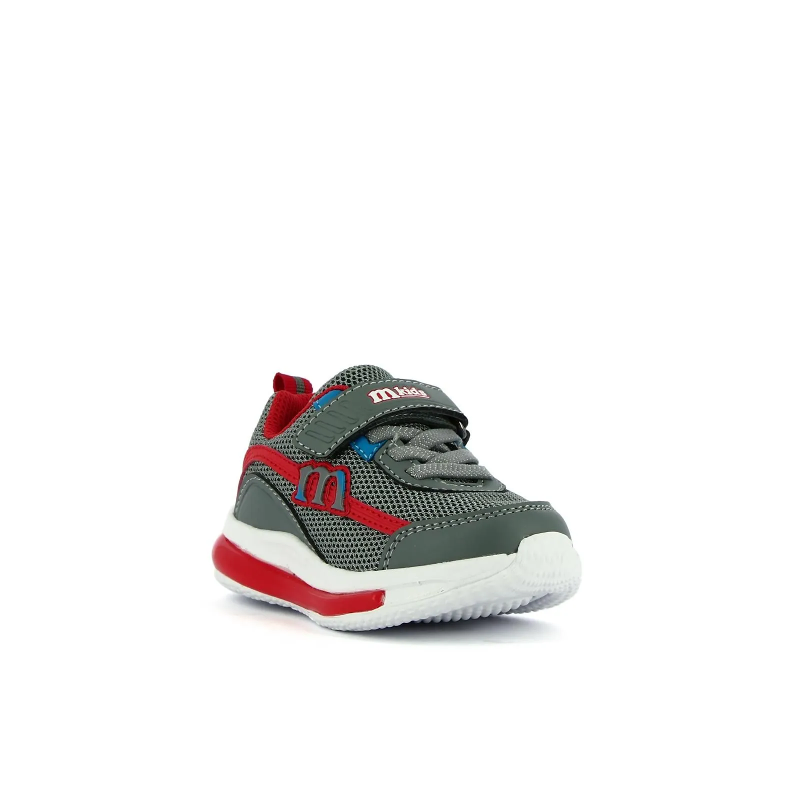 Sneakers bimbo grigie con velcro e luci