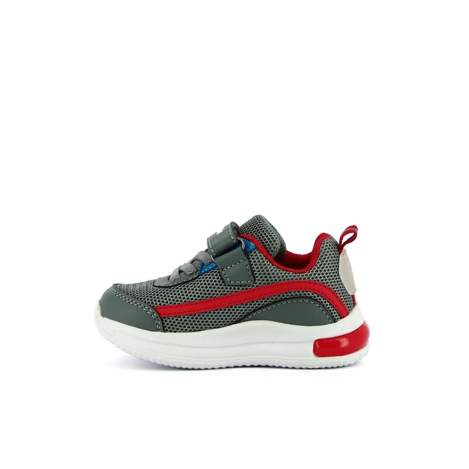 Sneakers bimbo grigie con velcro e luci