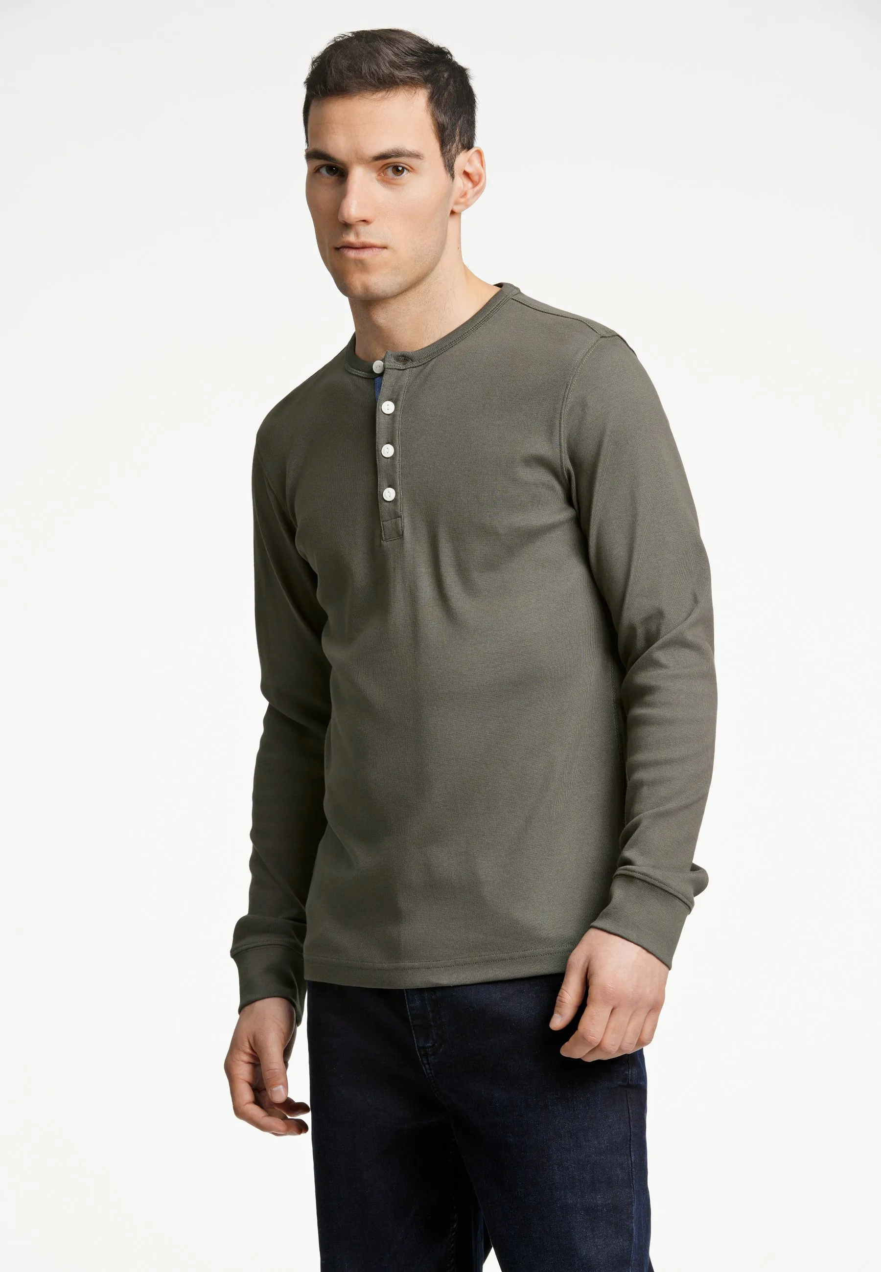 Solid Granddad Long Sleeve Shirt