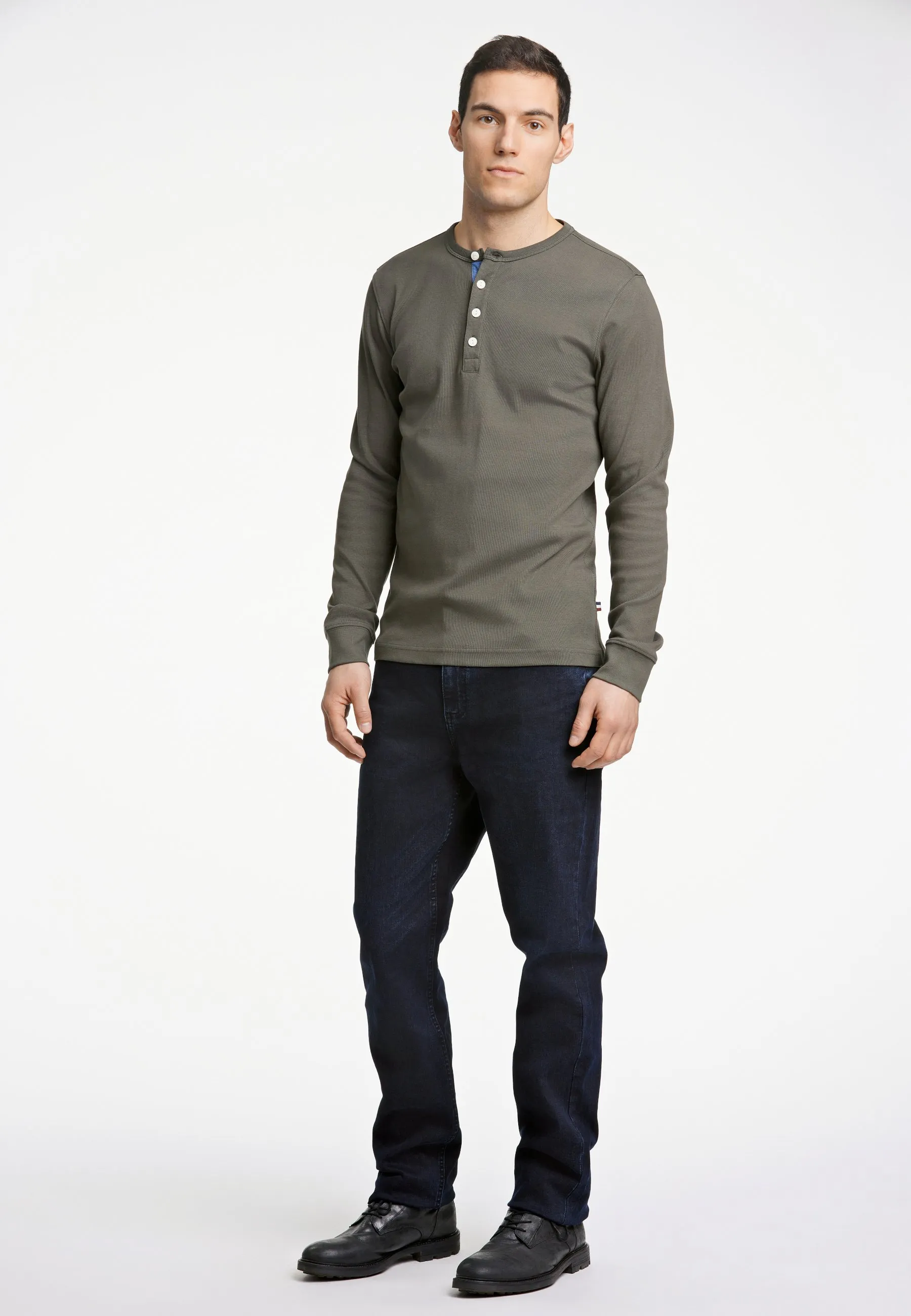 Solid Granddad Long Sleeve Shirt