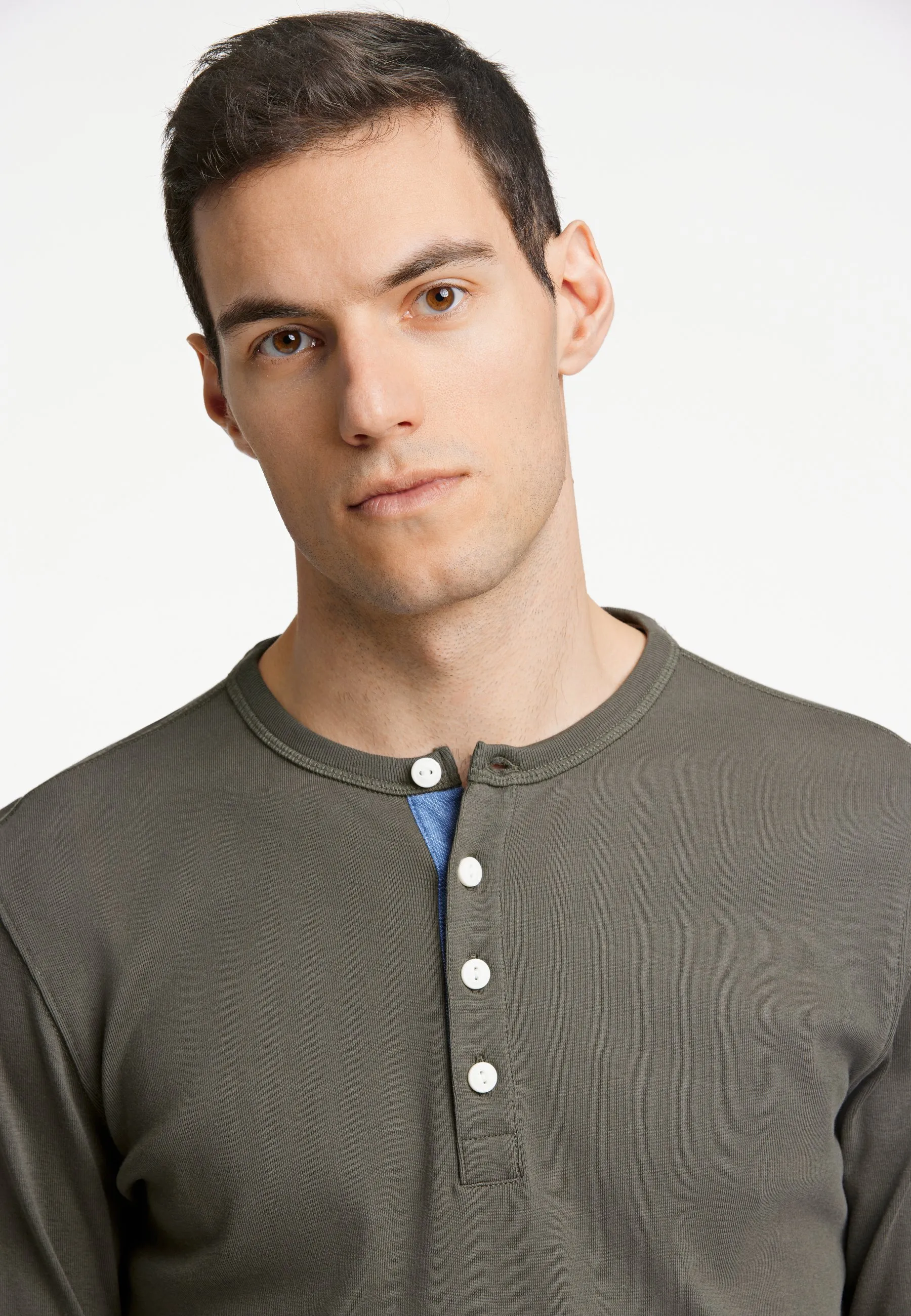 Solid Granddad Long Sleeve Shirt
