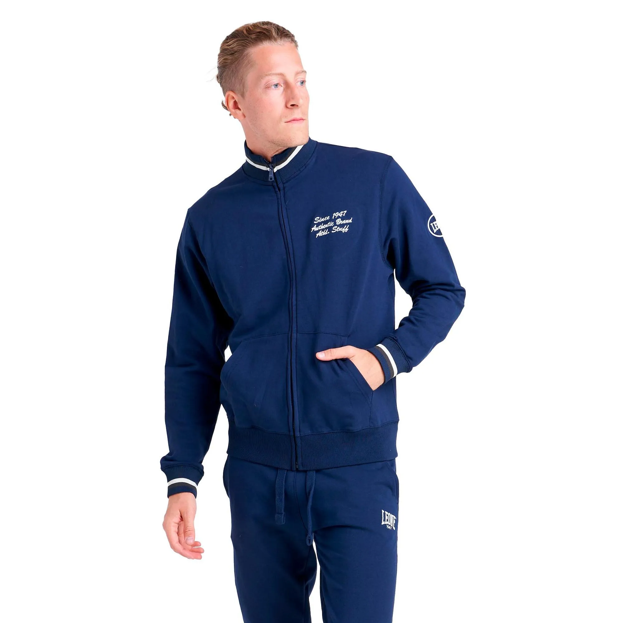 Sporty Men's Jacket with Stand Collar and Zip - Athletic Stuff