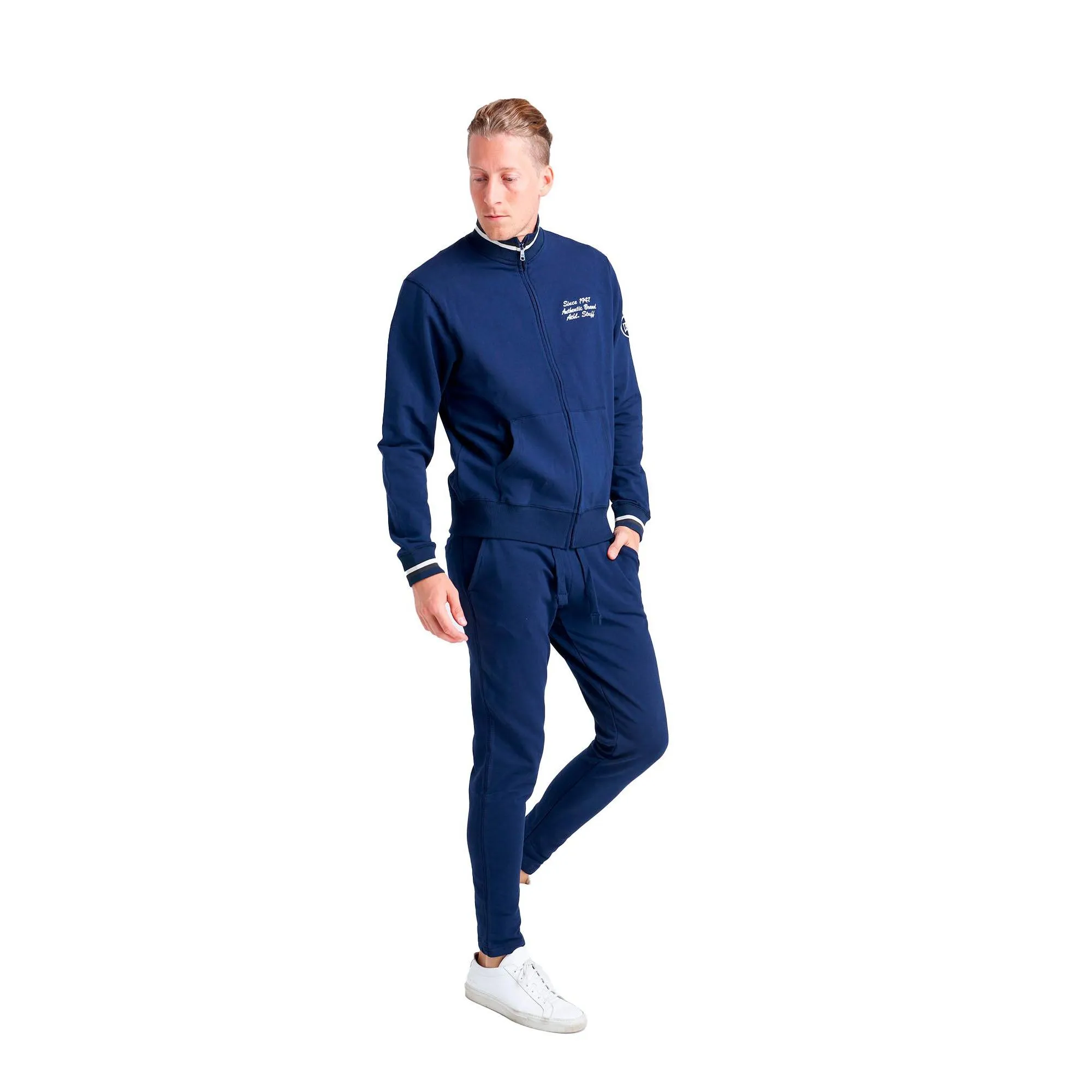 Sporty Men's Jacket with Stand Collar and Zip - Athletic Stuff