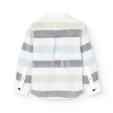 Striped Linen Long Sleeve Shirt for Boys and Teens by Boboli 736387-9053