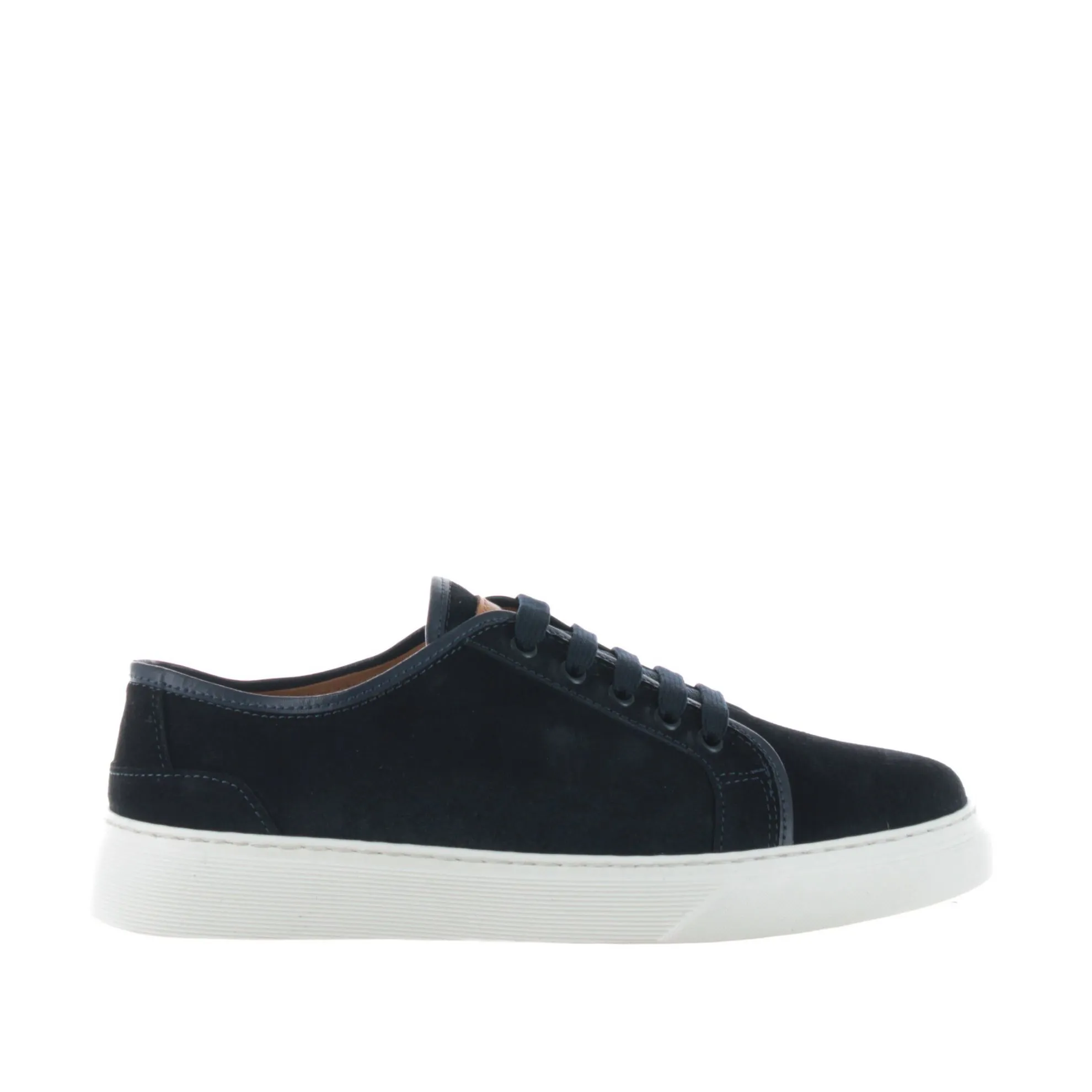 Suede sneakers with leather details