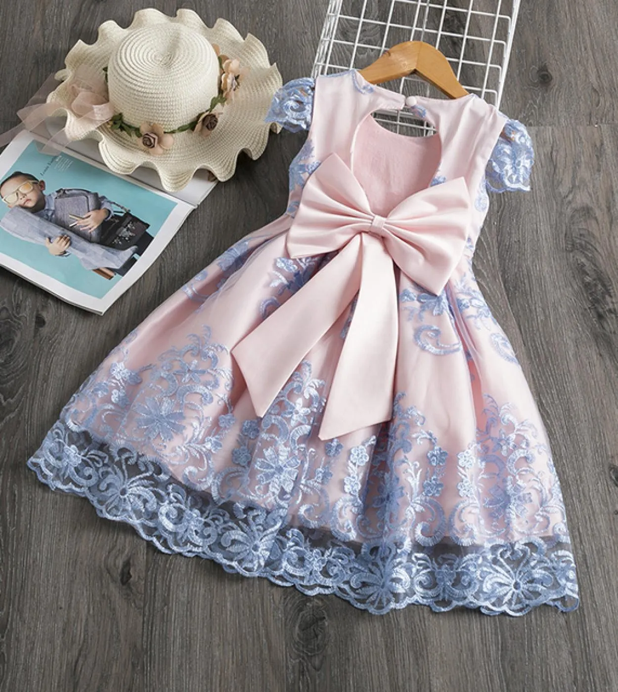 Summer pink girl dress Cute child dress Little girl dress Little princess dress for wedding party 1 2