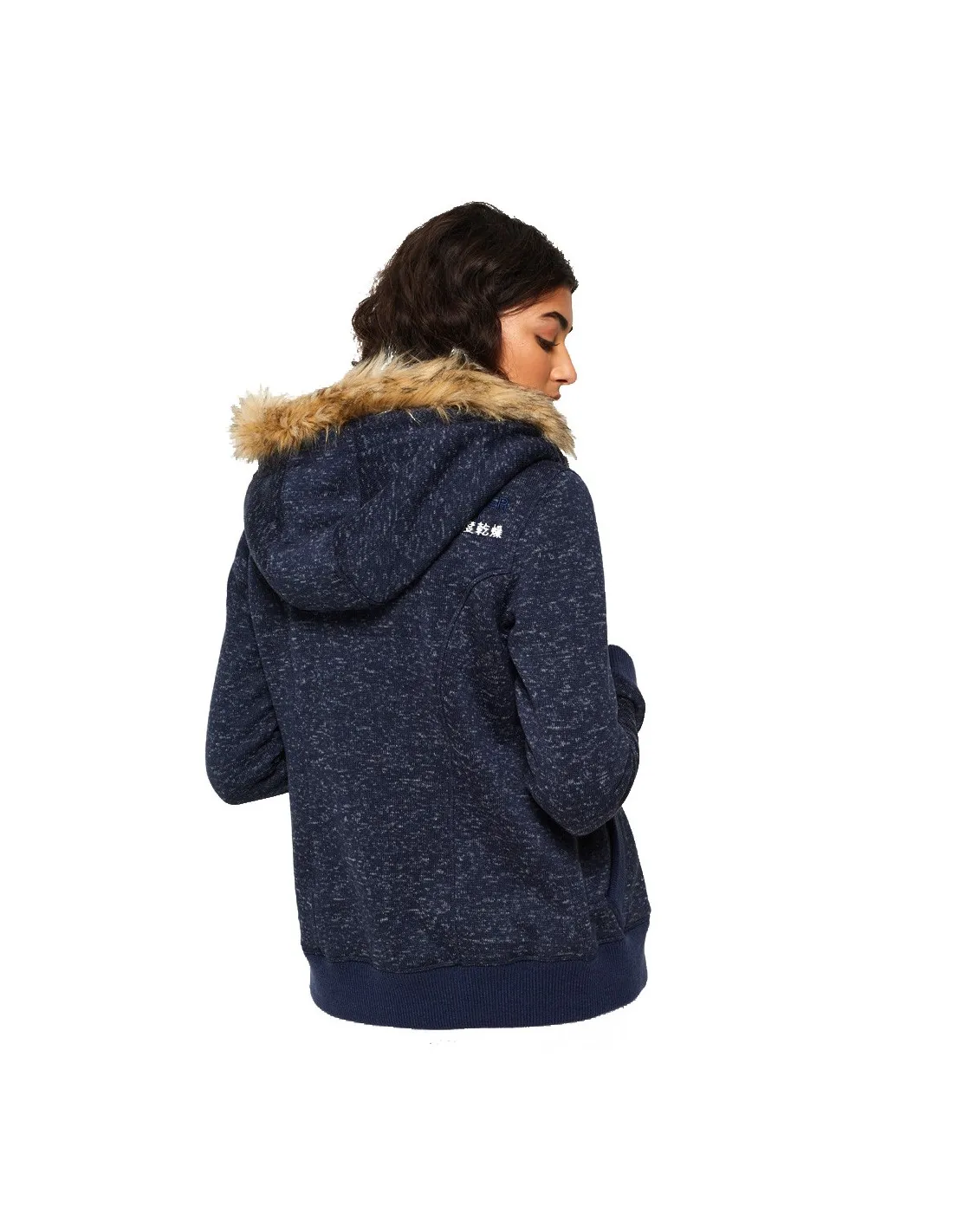 Superdry Storm Zip Fur Navy Hoodie