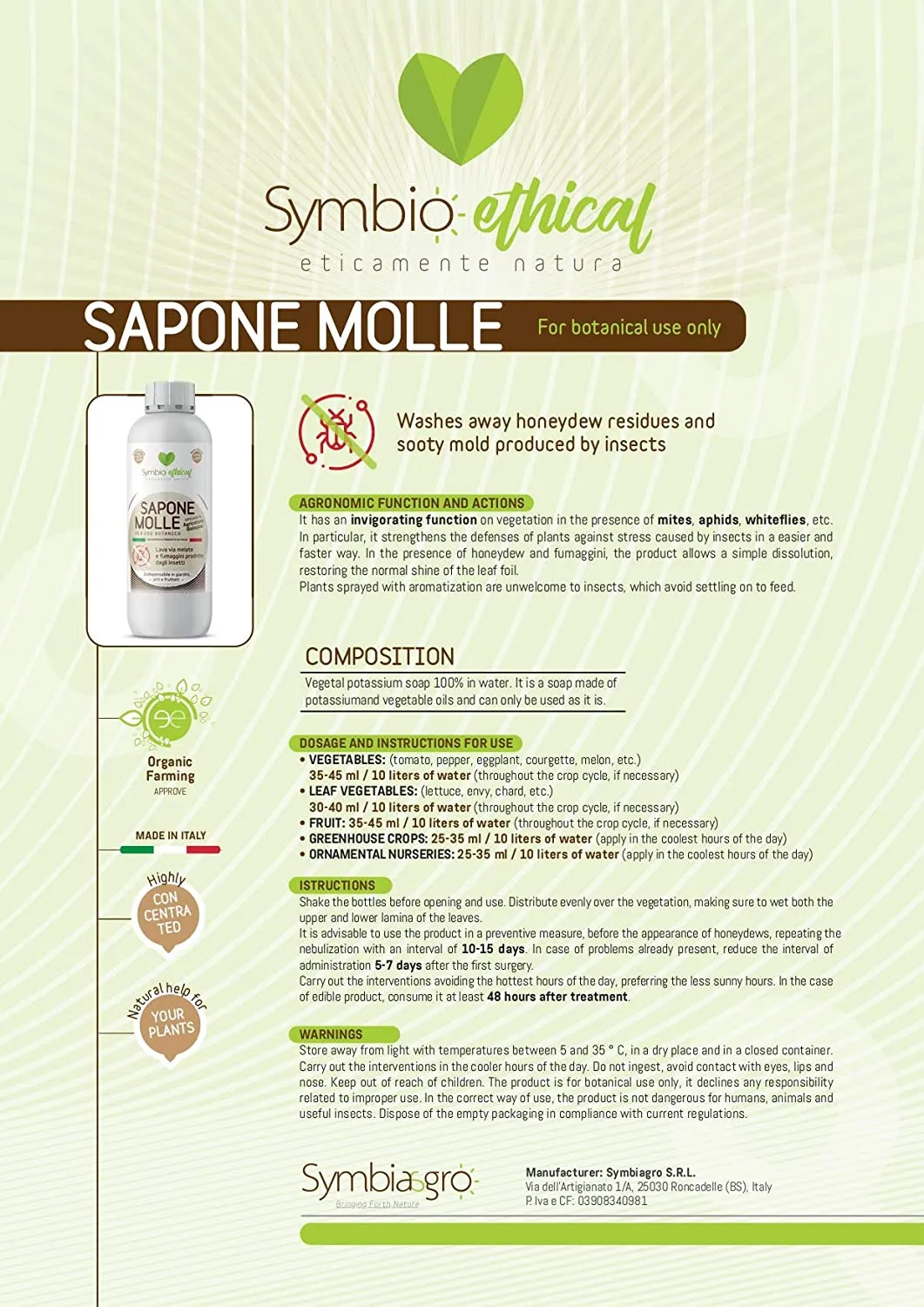 Symbiotic Gentle Soap - 500g - Plant Defense Booster - High Concentration - Agriculture