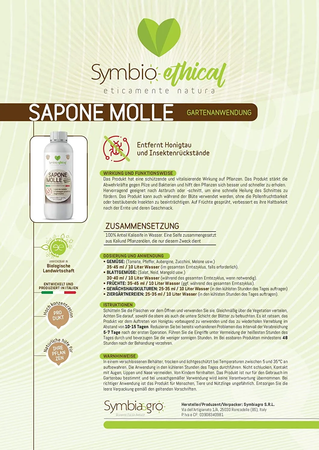 Symbiotic Gentle Soap - 500g - Plant Defense Booster - High Concentration - Agriculture