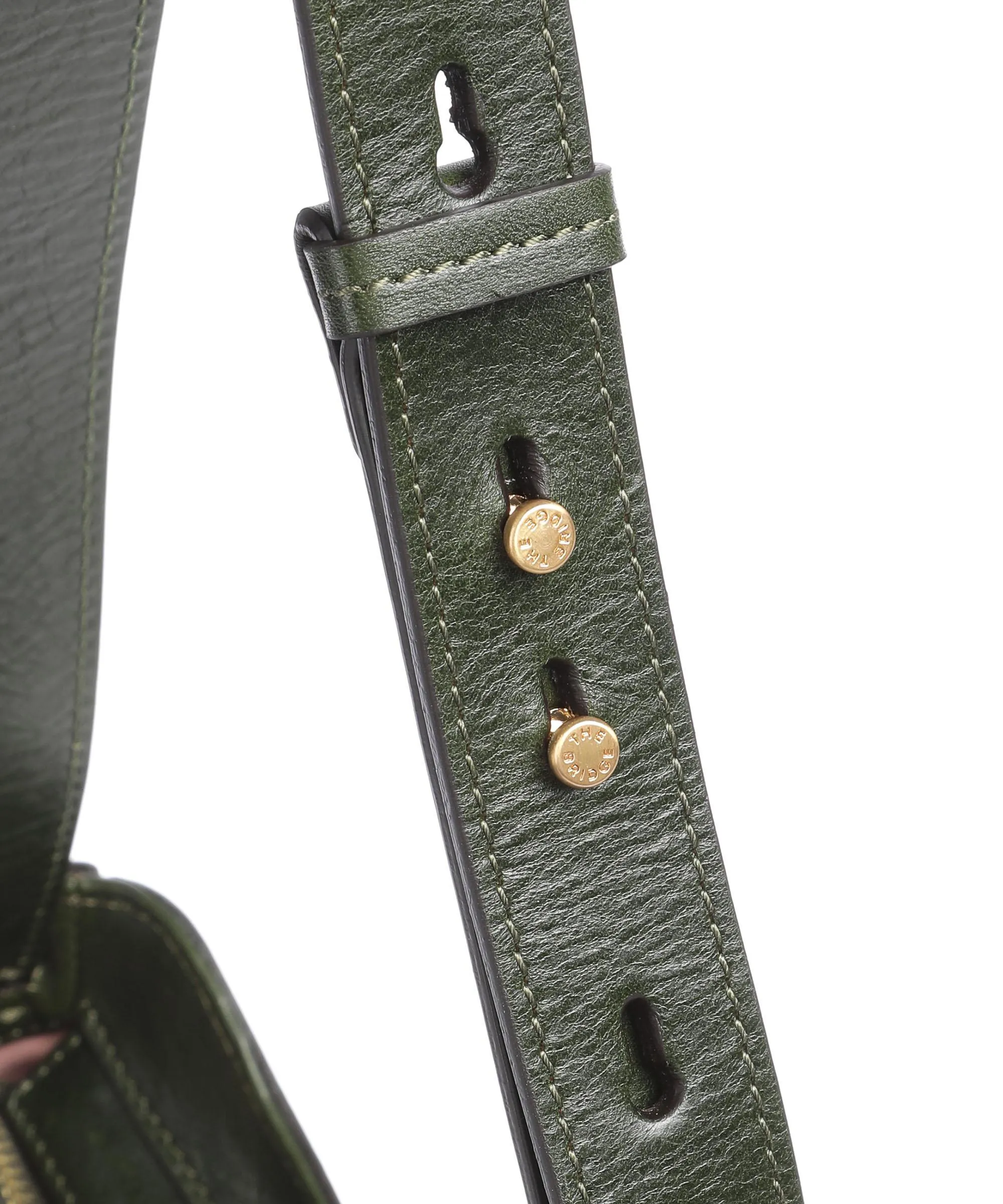 The Bridge Benedetta Shoulder Bag Khaki Grain Leather