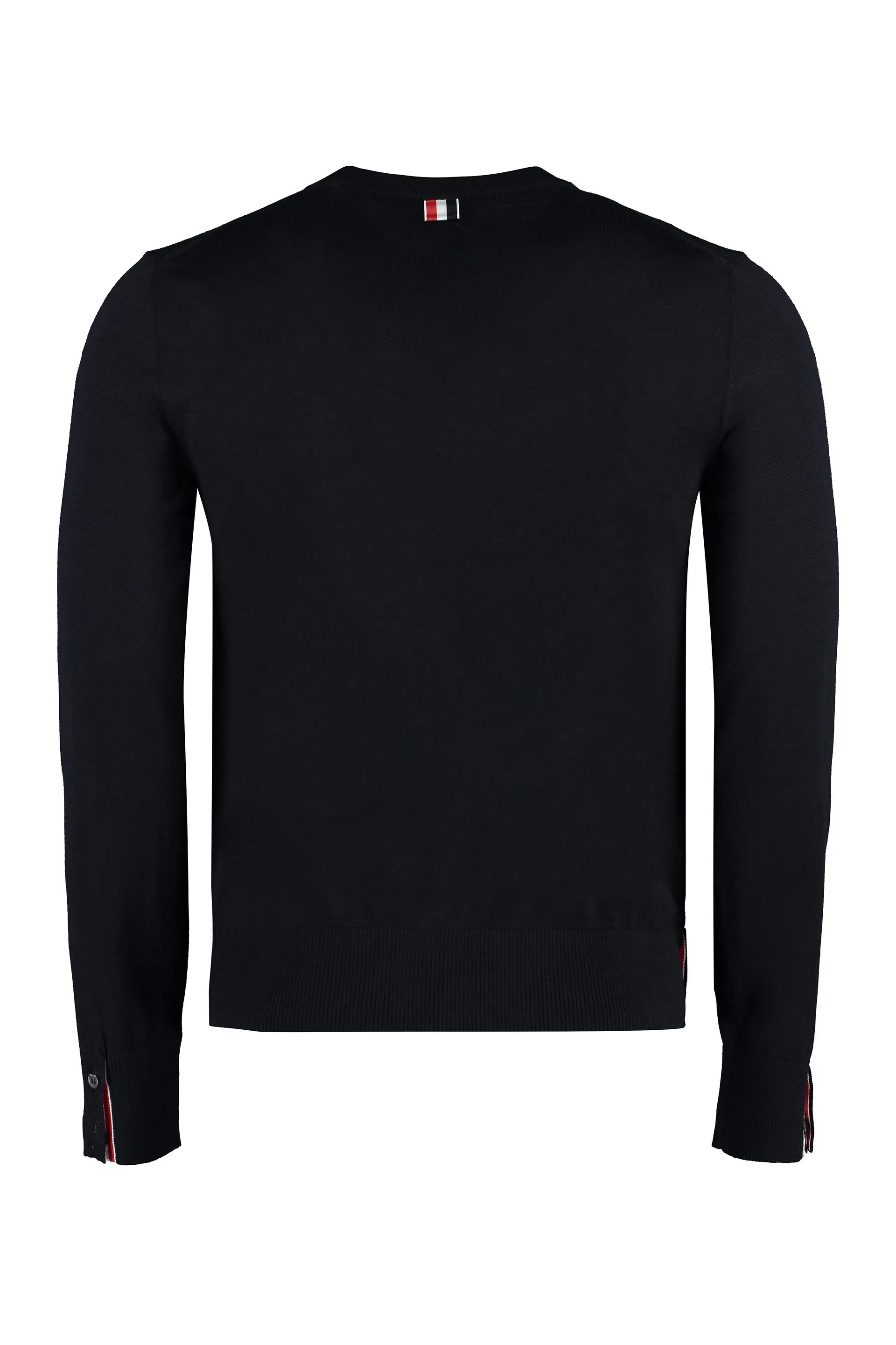 Thom Browne virgin wool crewneck sweater.