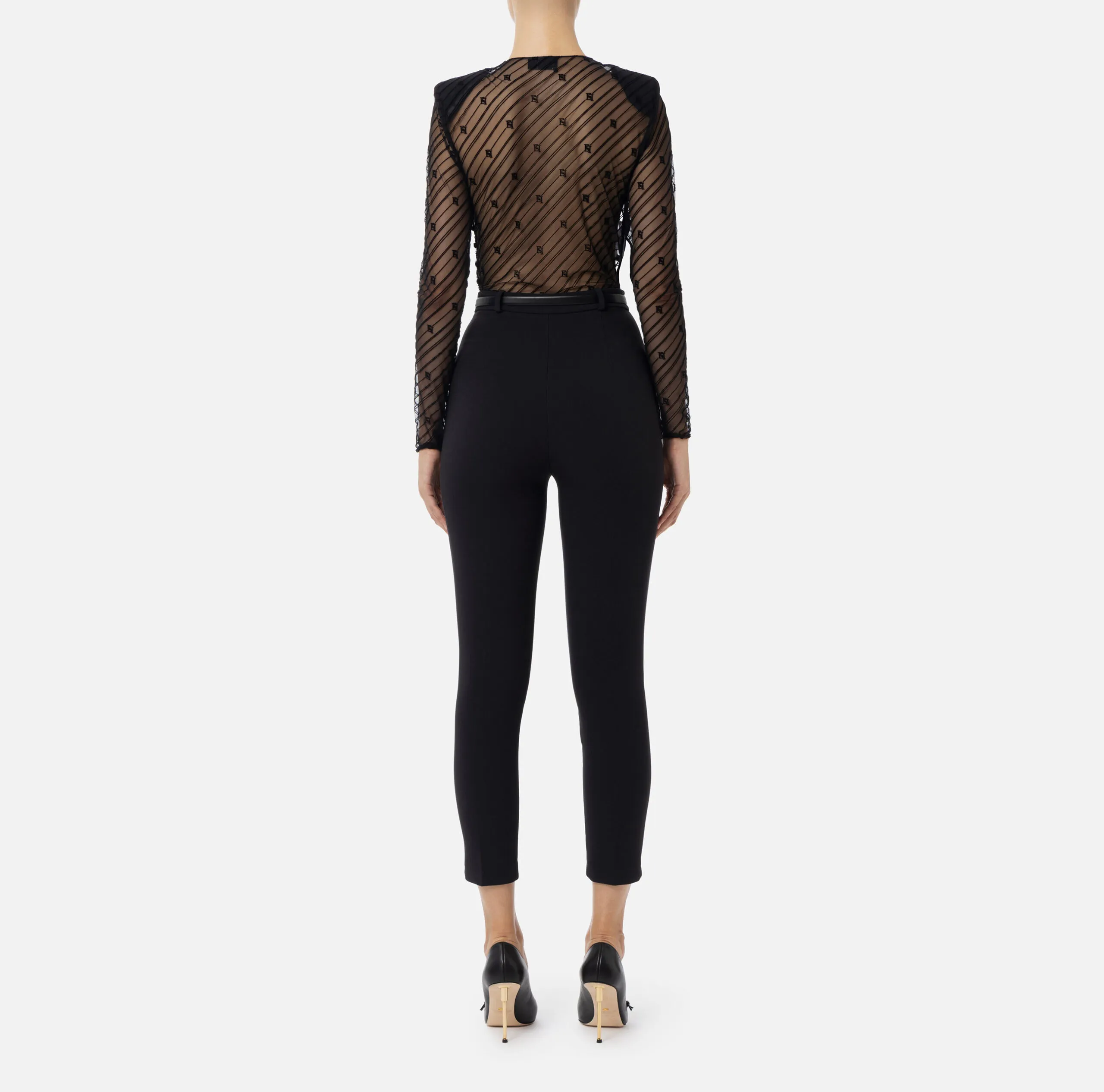 Tulle Flock Diagonal Design Tutu Combination by Elisabetta Franchi