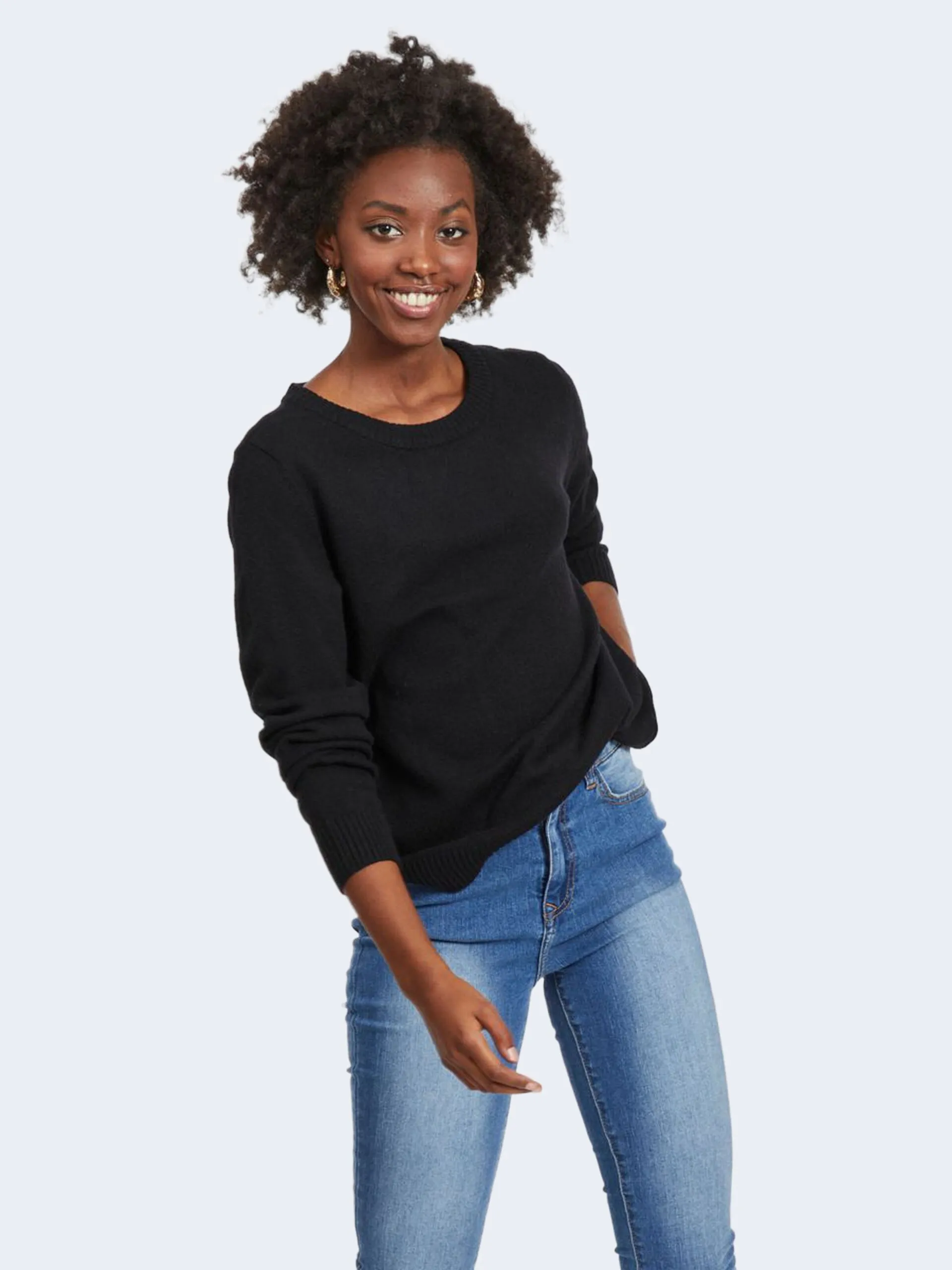 Vila Clothes Maglione VIRIL O-NECK Nero