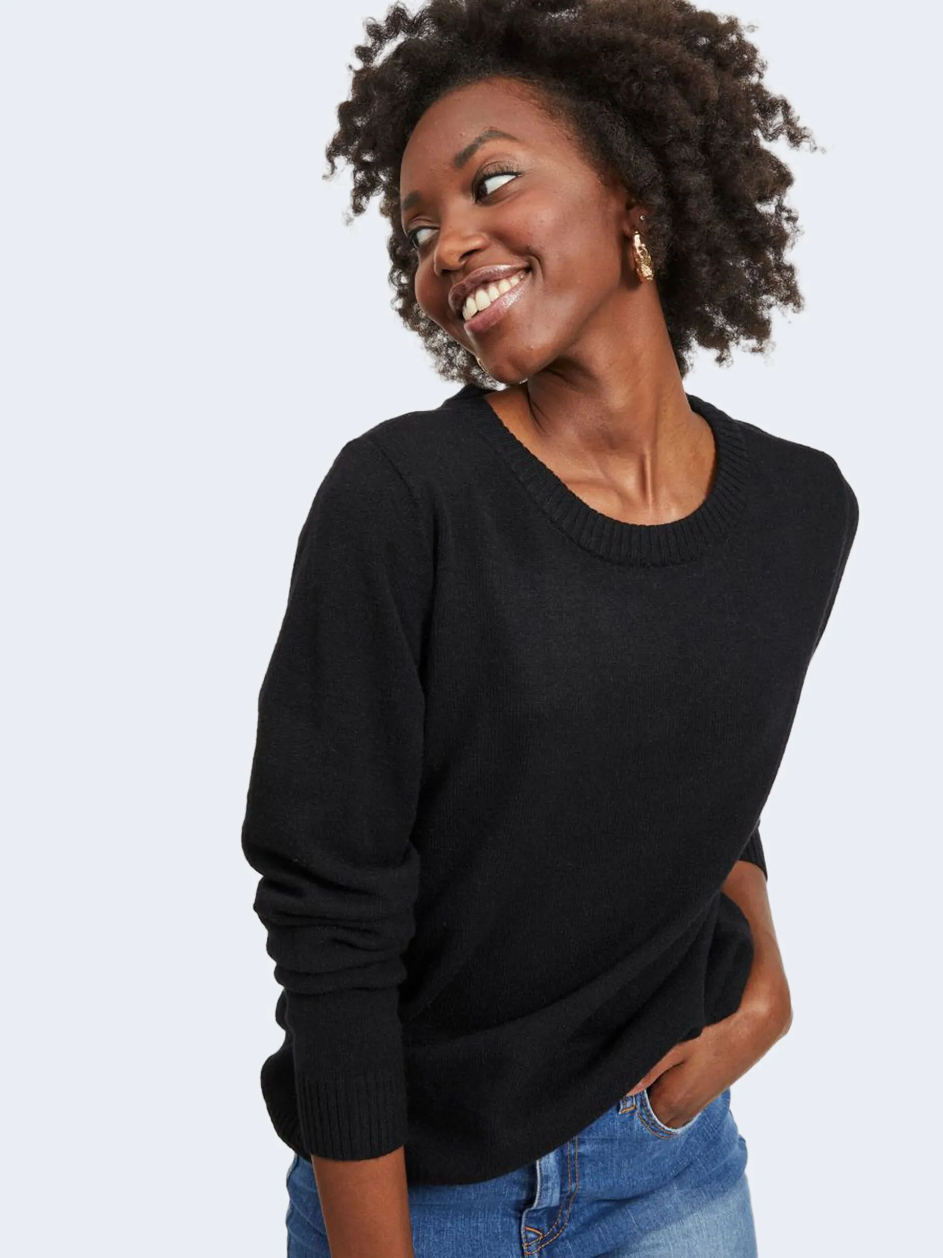 Vila Clothes Maglione VIRIL O-NECK Nero
