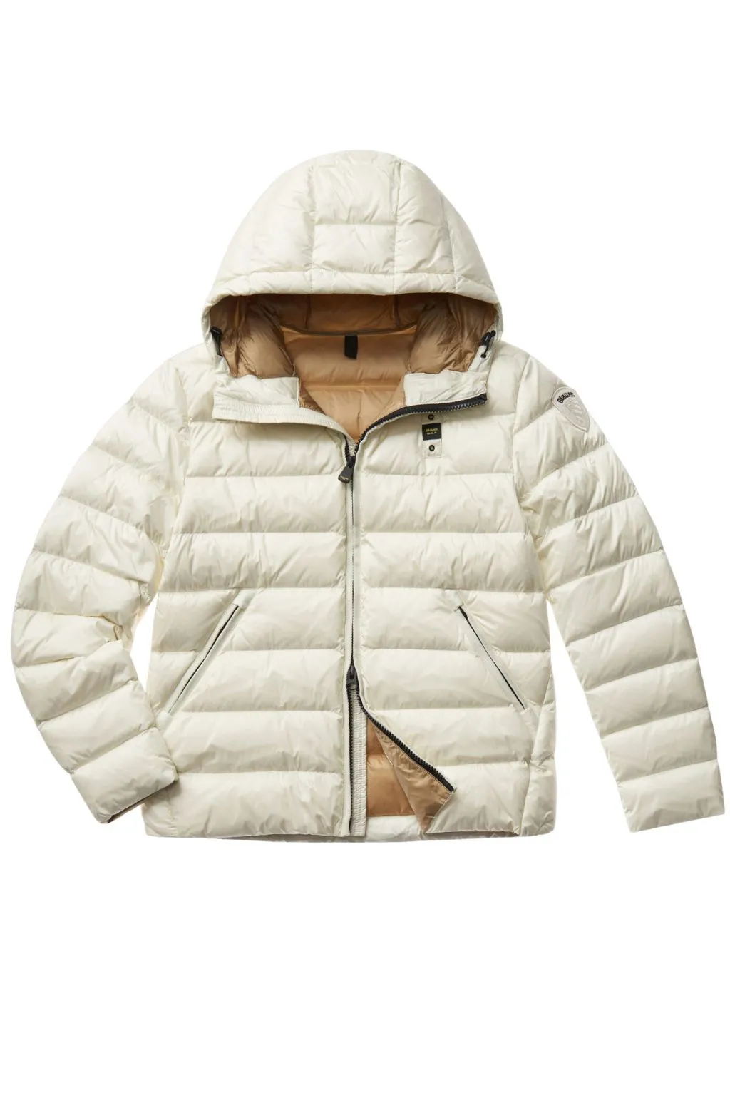 White men's down jacket with hood ACTON in feather BLAUER 3075