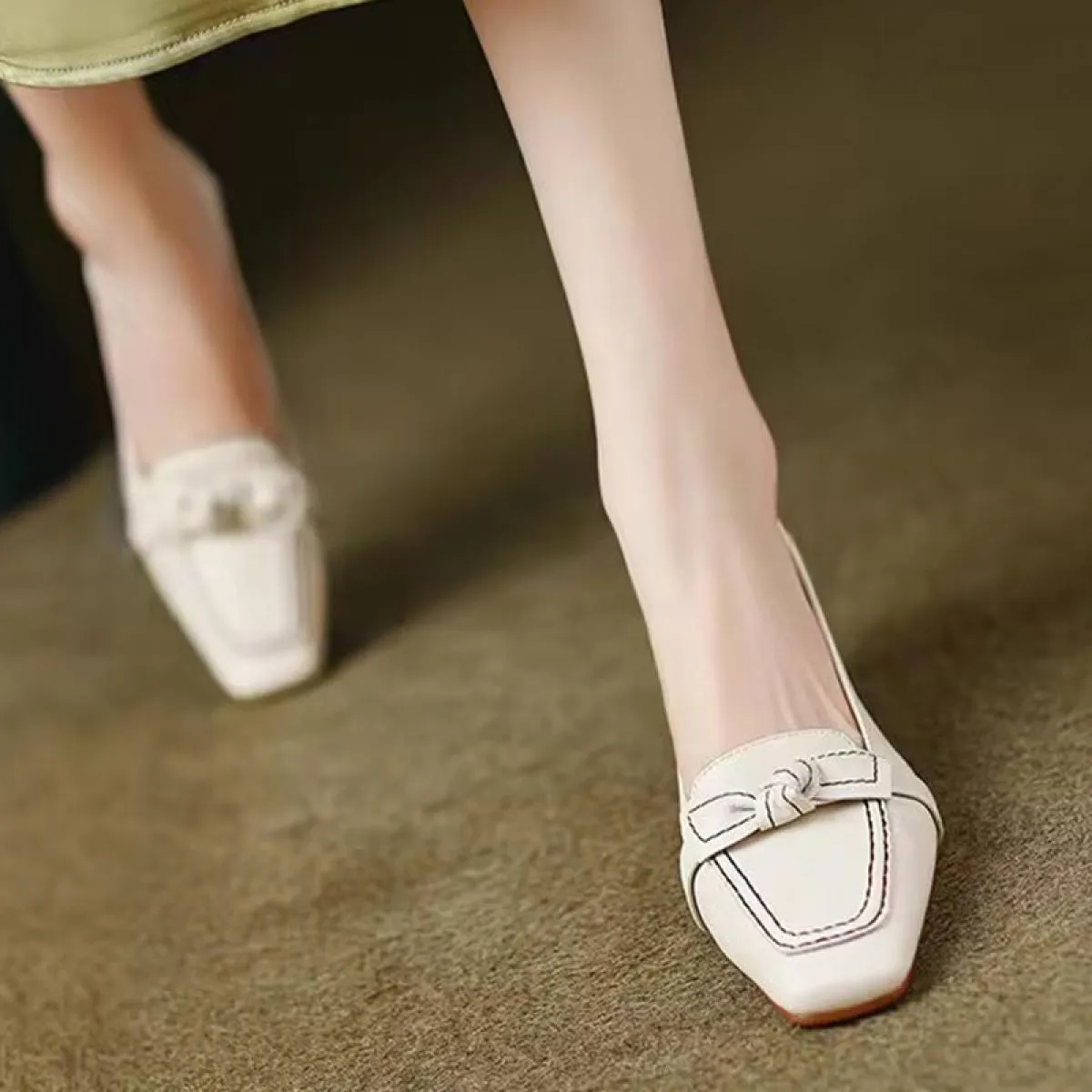 women's medium heel sandals sturdy autumn 2023 square toe pumps designer dress shoes