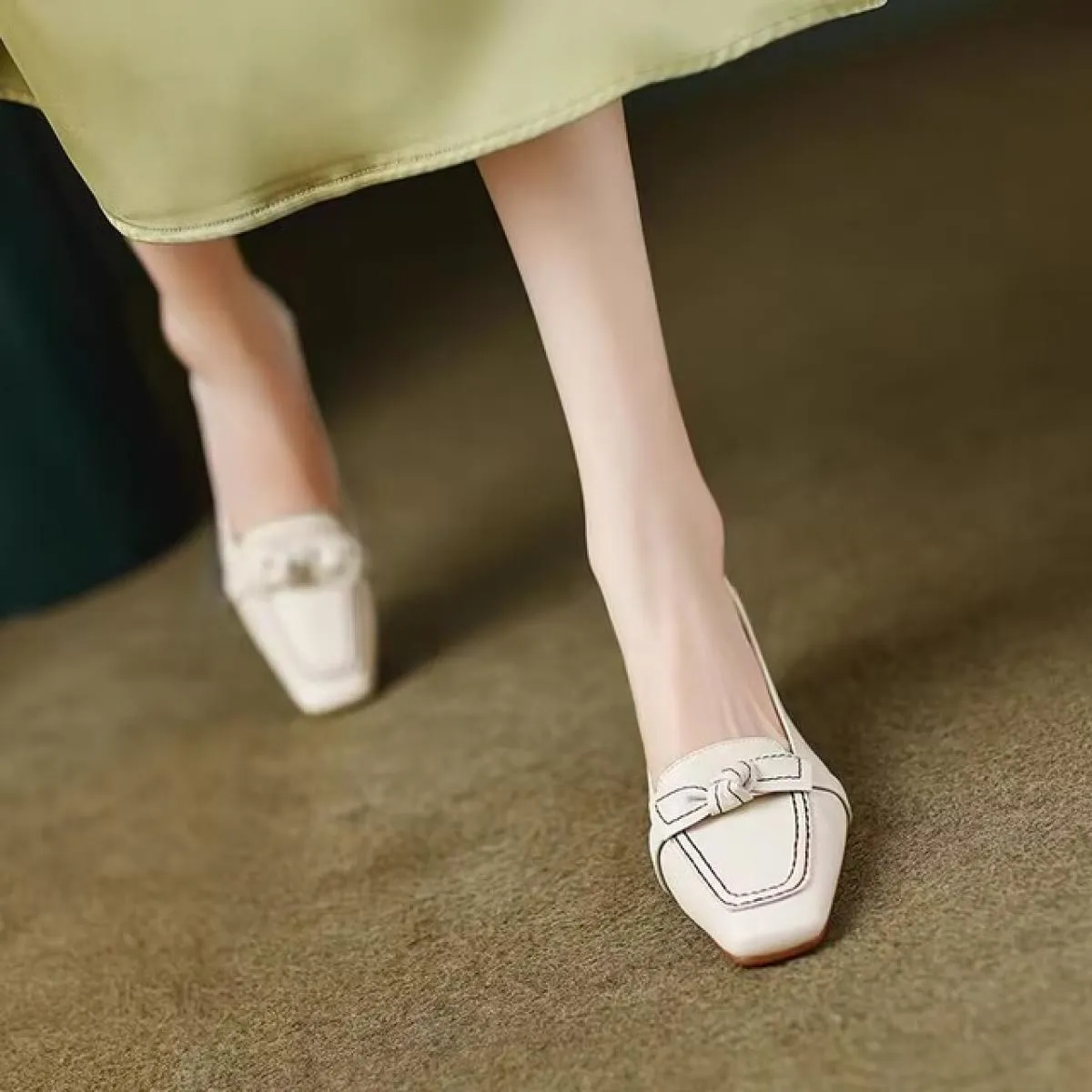 women's medium heel sandals sturdy autumn 2023 square toe pumps designer dress shoes