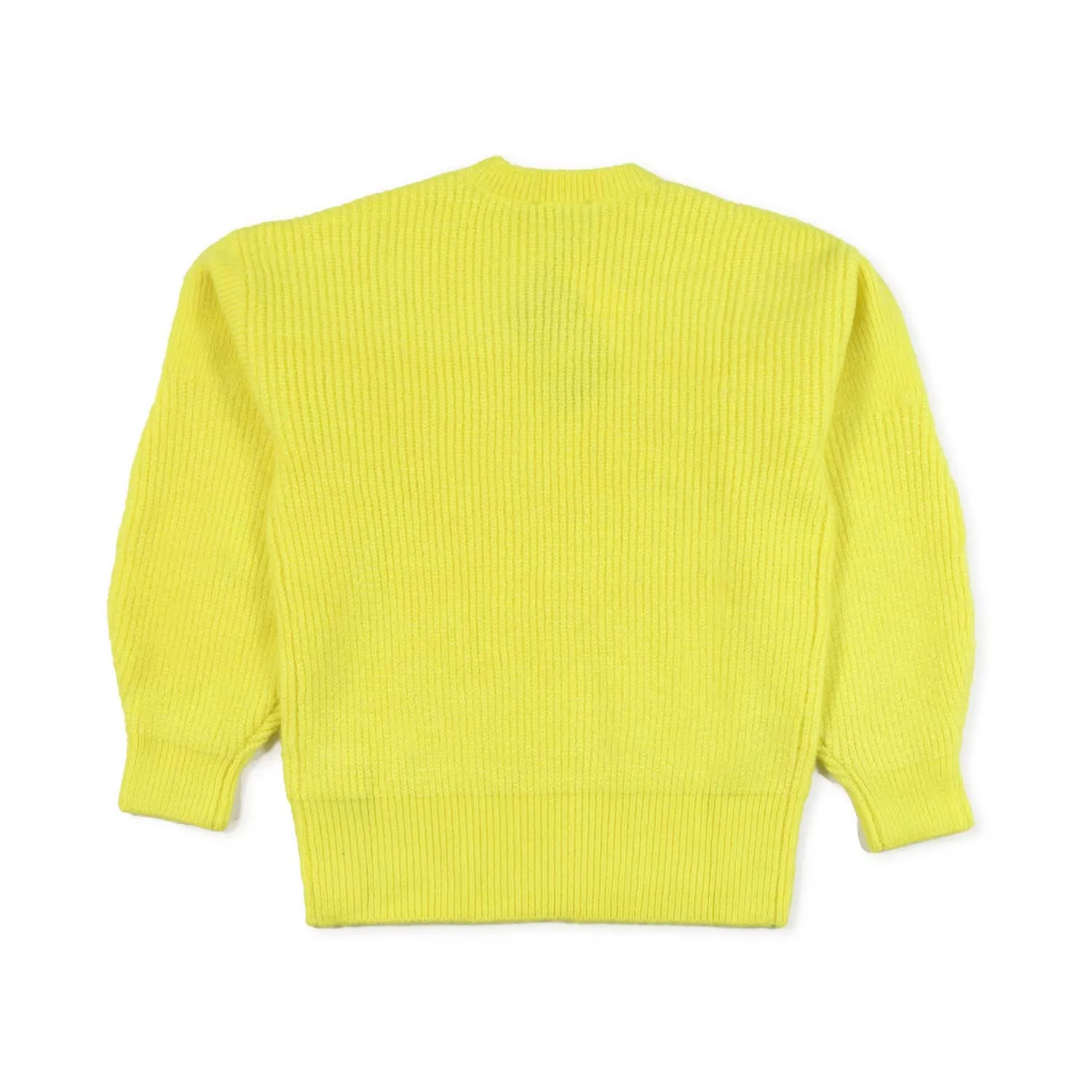 Yellow Ribbed Sweater for Girls and Teens